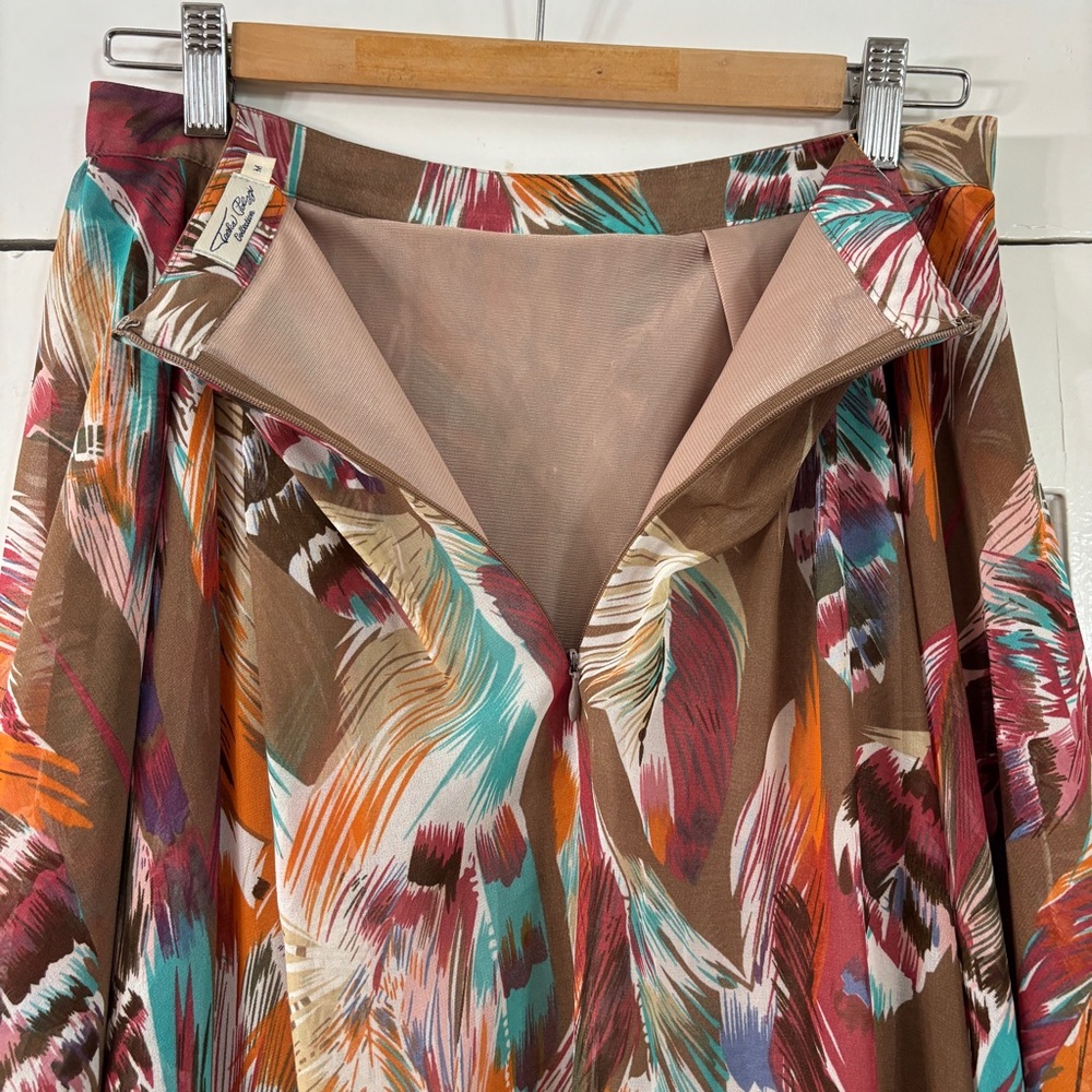Tasha Polizzi Western Feather Print Long Midi Flowy Design Skirt - Picture 6 of 15